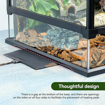 24x18x18'' 35 Gallon Glass Reptile Tank Front Opening Terrarium Suitable for Leopard Geckos, Snakes, Tree Frogs, Chameleons,Watertight Base, Ventilated Metal Mesh Top, Pre-Drilled Cable Holes