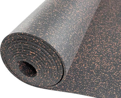 Genaflex Rubber Gym Floor Mat - 8mm Thick - Heavy Duty Commercial Protective Gym Flooring Roll (10% Red, 4' X 10')