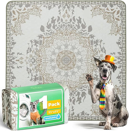 FXW Washable Pee Pads for Dogs, Puppy Pads with Super Absorbent, Specifically Designed for FXW Rollick/Homeplus 32 inch 8 Panels Dog Playpen, 71" Square, Boho, 1 Pack
