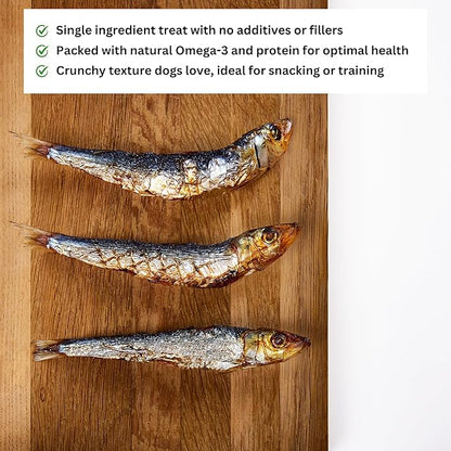 ALFIE'S TREATOS Sardines for Dogs & Cats (10.6 oz, 4x2.65 oz), Bulk Bundle, Air-Dried Fish Dog Treats, Omega-3 Food Topper, Single Ingredient, Australian Wild-Caught, Freeze-Dried Alternative