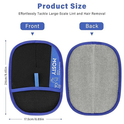 2Pcs Pet Hair Removal Glove,Double Sided Electrostatic, Reusable Cat & Dog Hair Remover Mitt for Furniture, Couch, Carpet, Car Seat, Quick Cleaning Grooming Glove