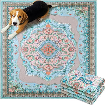 Aitmexcn Washable Pee Pads for Dogs, 72"x72" 2 Pack Reusable Puppy Pads Pet Training Pads, Super Absorbent, 100% Waterproof Dog Pee Pads, Whelping, Housebreaking, Incontinence, for Playpen