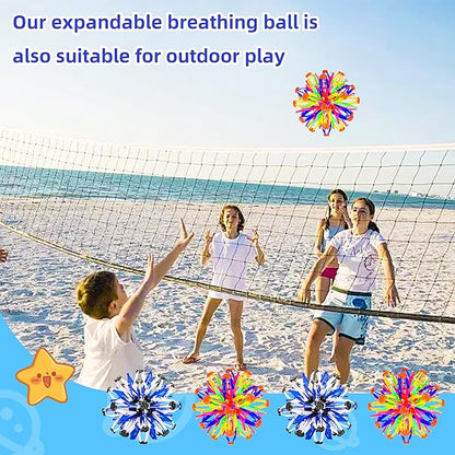 2Pcs Colorful Sphere Expandable Breathing Balls Fidget Toy-Great Anxiety Stress Reliever,Collapsible Expanding Magic Ball Toys for Kids & Adults Mindfulness Meditation Practices , Yoga -ADHD