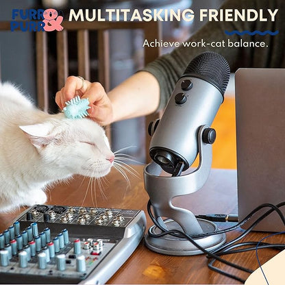 Furr&Purr Cat Brush, Made in the USA, Face Massager, Face Scratcher, Calming Care Comb for Cats, Indoor Cats (1-Pack)