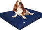 Dogbed4less Large Orthopedic Memory Foam Dog Bed for Medium to Large Dogs with Durable Waterproof Internal Case, Removable Washable Denim Cover + Bonus Pet Bed Cover, 41X27X4 Fit 42X28 Dog Crate, Blue