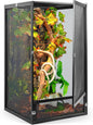 45 Gallon 360° Panoramic Foldable Reptile Terrarium Kit: Crested Gecko Tank and Reptile Cage for Superior Ventilation, Easy Feeding, Sturdiness, and Simple Assembly (Black, 32"x18"x18")