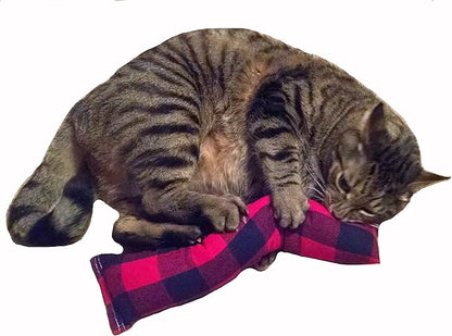 15" Catnip Cat Kicker Toys/Kitty Kick Sticks/Cat-Nip Kick Sticks (Red/Black Flannel) (Kickers Filled with 1 oz Premium Canadian Catnip)