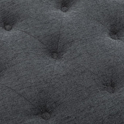 58’’ Storage Bench for Bedroom, Upholstered Button-Tufted Ottoman with Solid Wood Legs, Large End of Bed Shoe Cabinet, Window Seat Foot Rest Stool for Entryway, Closet, and Living Room (Dimgray)