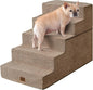 EHEYCIGA Dog Stairs for High Bed 25" H, 5-Step Extra Wide Dog Steps for Bed, Pet Steps for Small Dogs and Cats, Non-Slip Balanced Pet Ramp Indoor, Camel