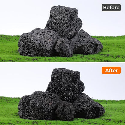 2-6 Inches Large Natural Black Lava Rock 4 PCS Aquarium Rocks for Aquascaping, Aquarium Landscaping, Terrariums, Fish Tank Decoration, Vivariums, Paludarium, Reptile and Amphibian Enclosures