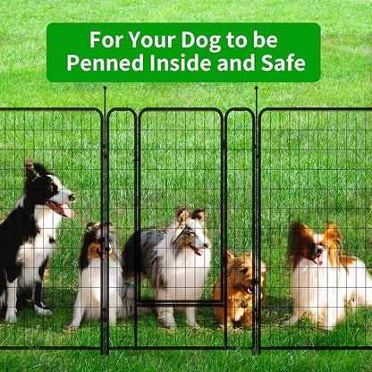 Dog Playpen Outdoor 16 Panels Heavy Duty Dog Pen 26" W×50" H Anti-Rust Exercise Fence with Doors for Large/Medium Pet Play for RV Camping Yard