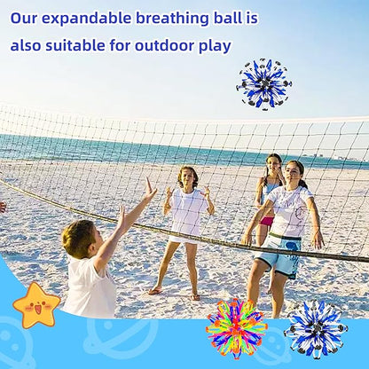 2Pcs Colorful Sphere Expandable Breathing Balls Fidget Toy-Great Anxiety Stress Reliever,Collapsible Expanding Magic Ball Toys for Kids & Adults Mindfulness Meditation Practices , Yoga -ADHD