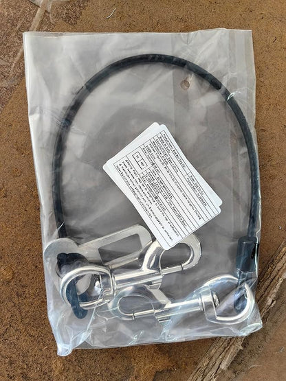 Dog Seat Belt Harness for Car,Dog Seatbelt of Coated Wire Leash Safety Restraint,No Chew Tether Cable Vehicle Dog Accessories,Double Clips & Latch (Black, 32 inch/80 CM)