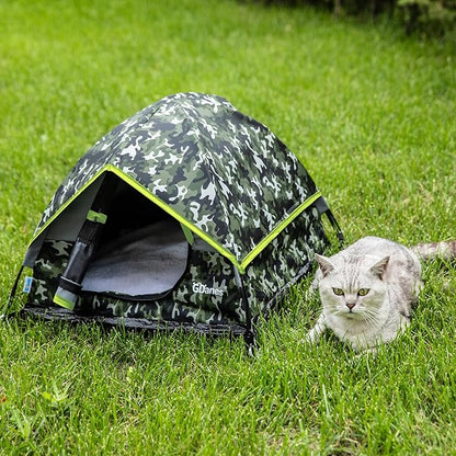 GDanes Camouflage Cat Tent, Portable Pet Cat House with Soft Pad, Cat Cave, Dog House for Small Medium Dogs and Rabbits