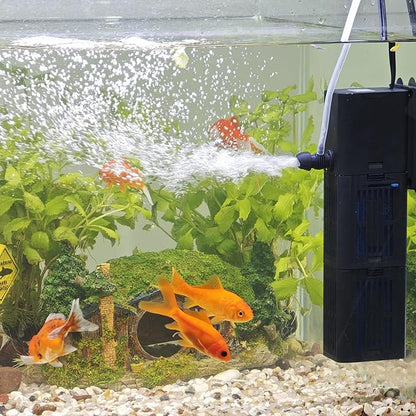 Aquarium Filter Water Flow Adjustable for 75-200 Gallon Fish Turtle Tank 400GPH Biochemical Filtration 4in1 Submersible Internal Powerful Pumps & Filters Keep Freshwater Saltwater Crystal Clear Large