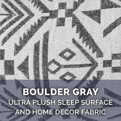 Furhaven Orthopedic Dog Bed for Large Dogs w/ Removable Bolsters & Washable Cover, For Dogs Up to 125 lbs - Plush & Southwest Kilim Woven Decor Sofa - Boulder Gray, Jumbo Plus/XXL