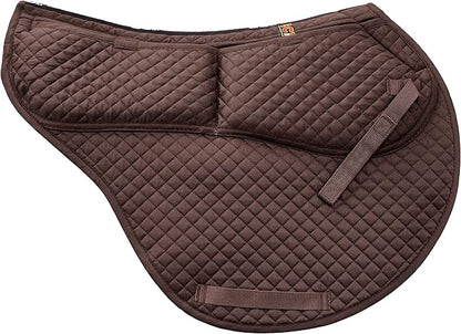 ECP Equine Comfort Products All-Purpose Contoured Correction Saddle Pad with Adjustable Memory Foam Inserts for Custom Support, Non-Slip, Shock Absorbing, 22” Spine, 19.5” Drop