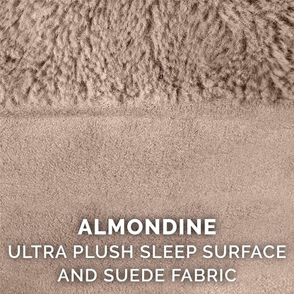 FurHaven Orthopedic Foam Sofa Dog Bed with Washable & Removable Cover - Plush/Suede - Almondine, Dogs Up to 35 lbs - Medium