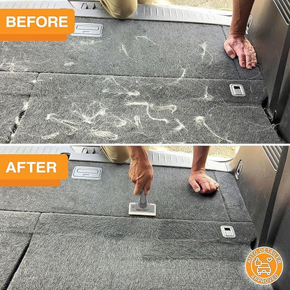 FurDozer X6 Pet Hair Remover & Auto Detailing Tool - Cat & Dog Hair Remover for Carpets, Car Interiors, Couches, Bedding, & Furniture - Reusable Pet Hair Removal Tool for Cat and Dog Fur & Lint, Grey