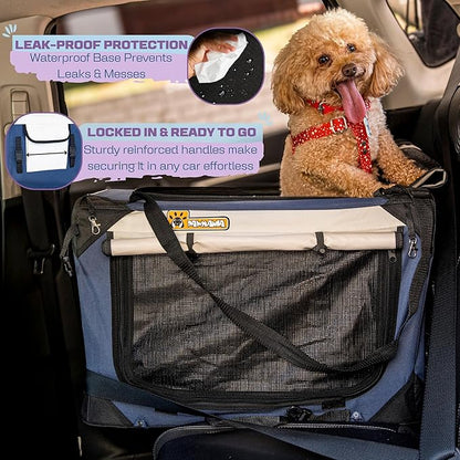 Extra Large Dog Cat Puppy Carrier 20"x13"x13" Foldable Soft Sided Travel Crate Portable Pet Kennel With Cushion Reduces Anxiety Saves Space Easy Vet Visits Secure Triple Entry Mesh Lightweight Durable