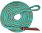 Double Braid Lead Rope with Eye Splice Loop, 12-14FT Lengths (Turquoise with Brown, 12 ft.)