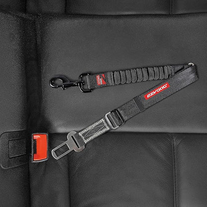 EzyDog Zero Shock Click - Shock Absorbing Dog Seat Belt Car Harness Attachment for Dogs - Adjustable Dog Restraints Seatbelts for Car Travel and Safety - (20in - 26in, Black)